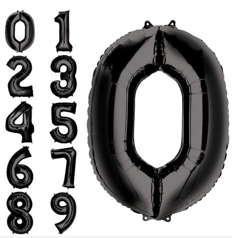 34&quot; Black Number Balloon (521-1-9)