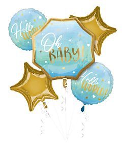5PC Blue Baby Boy Bouquet (340)