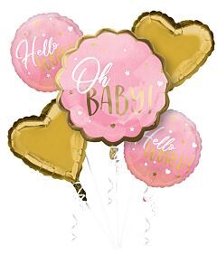 5PC Pink Baby Girl Bouquet (339)