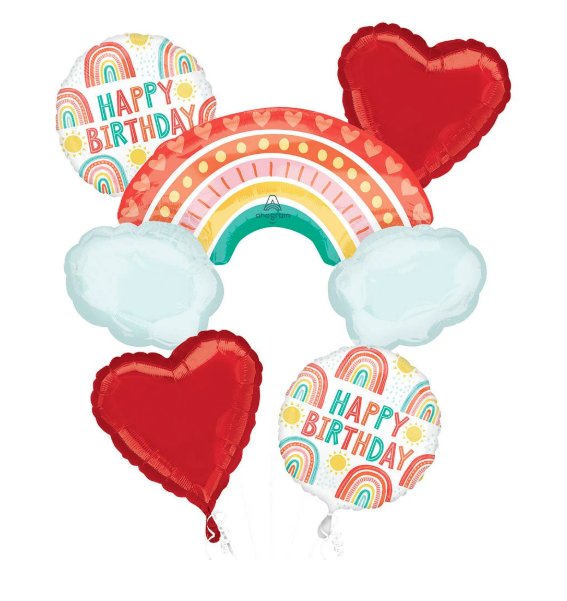 5PC Retro Rainbow Birthday Bouquet (211)