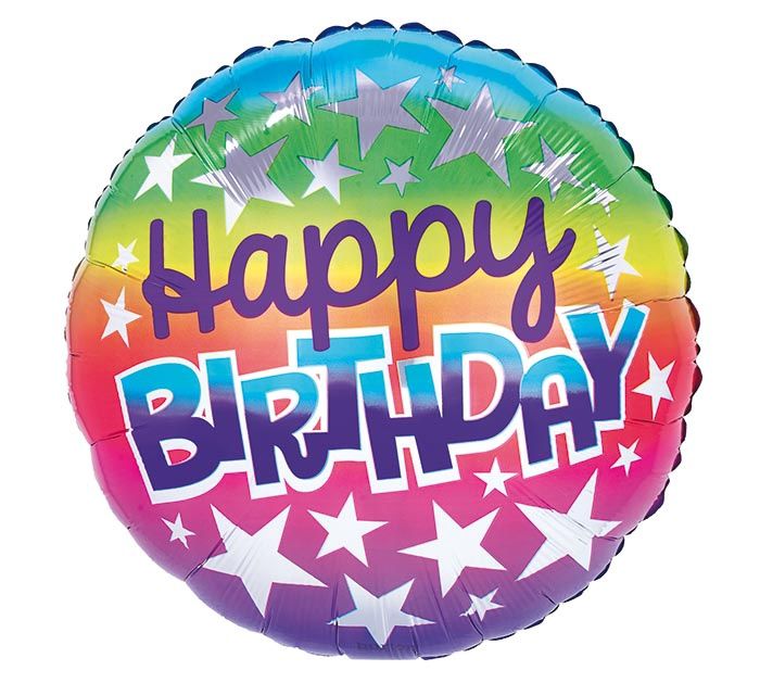 17&quot; HBD Rainbow Stars (1172)