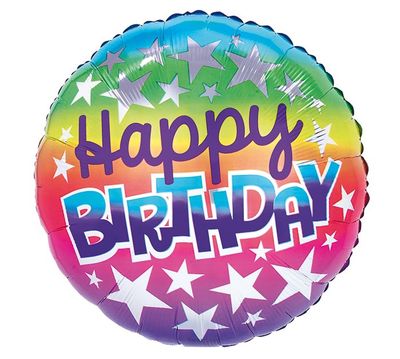 17&quot; HBD Rainbow Stars (1172)