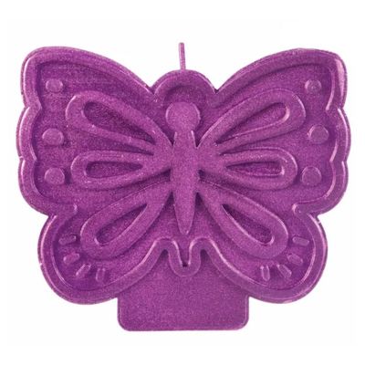 Purple Butterfly Birthday Candle
