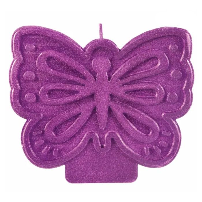 Purple Butterfly Birthday Candle