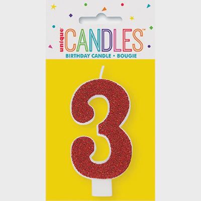 Number &quot;3&quot; Birthday Candles