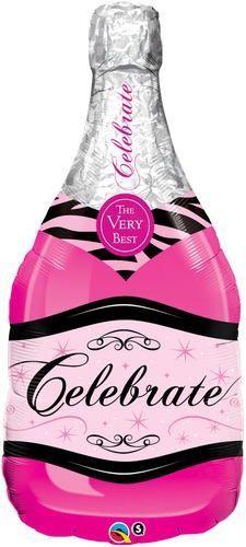 39&quot; Bottle Celebrate Pink Bubbly Wine