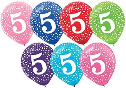 11&quot; 5th Birthday Printed Latex, Color: Pink