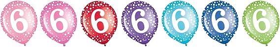 11&quot; 6th Birthday Printed Latex, Color: Pink