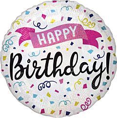 18&quot; HBD Sparkle Banner Holographic (1236)