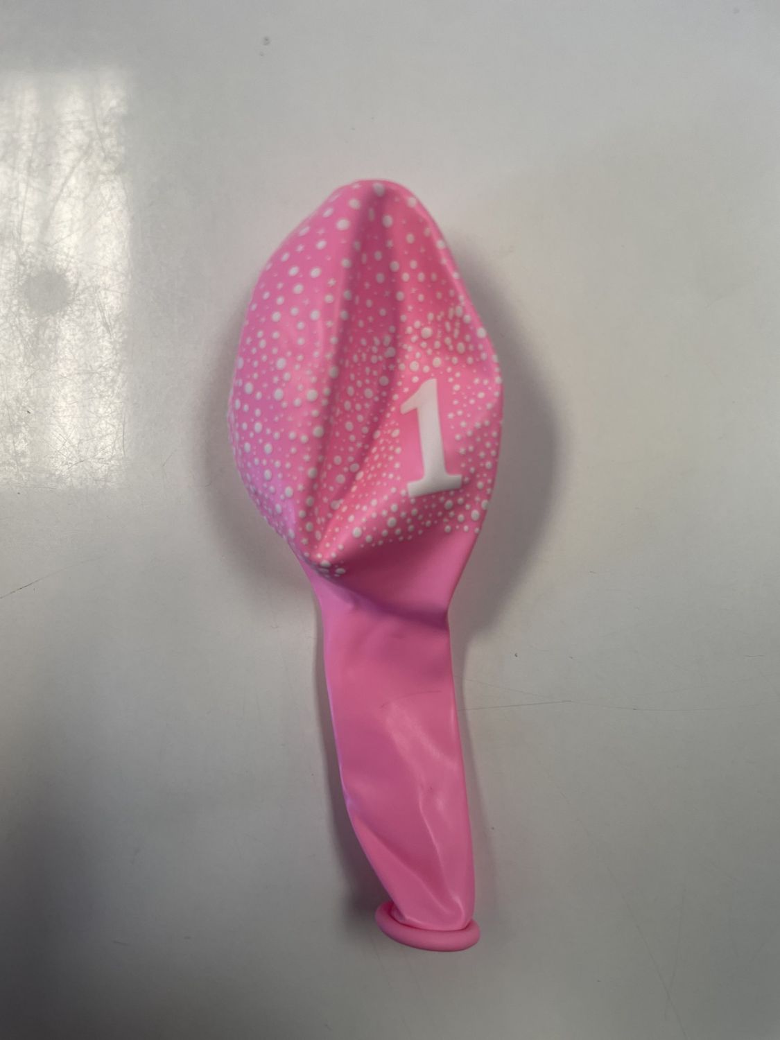 11&quot; Number 1 Printed Latex, Color: Baby Pink