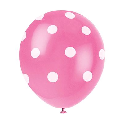11&quot; Light Pink Polka Dot latex
