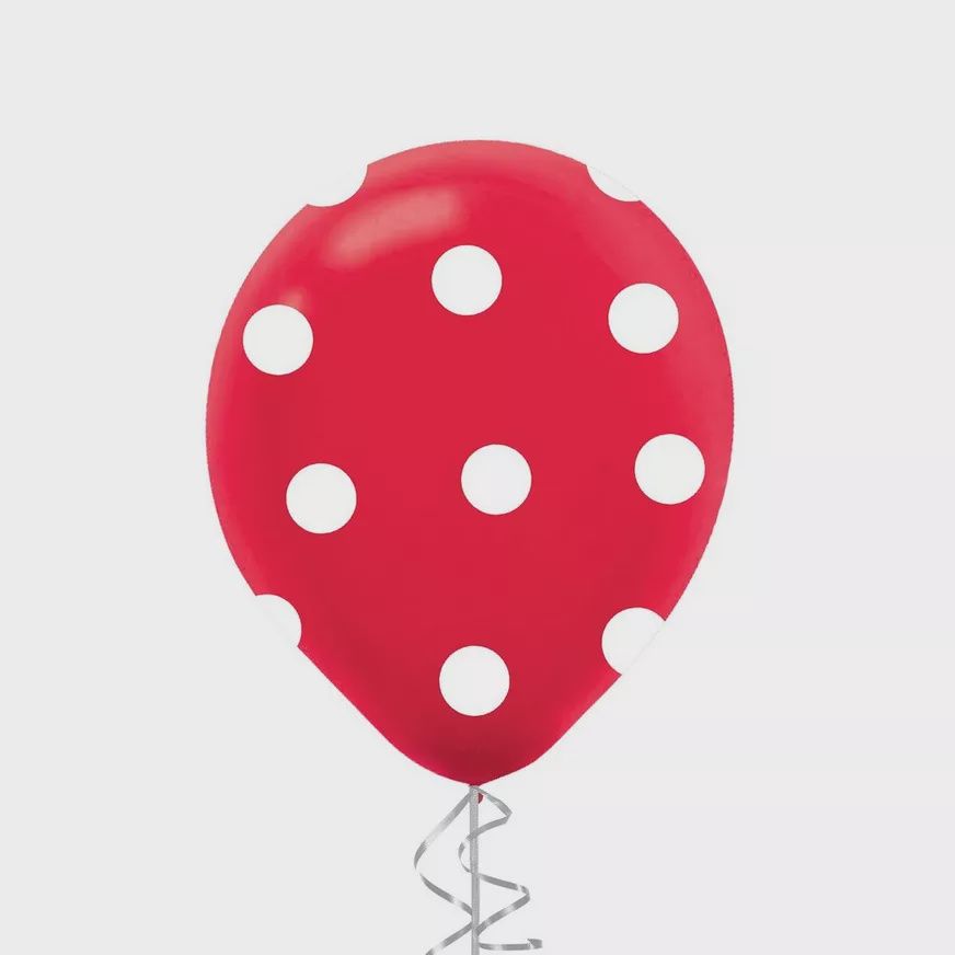 11&quot; Red Polka Dots latex
