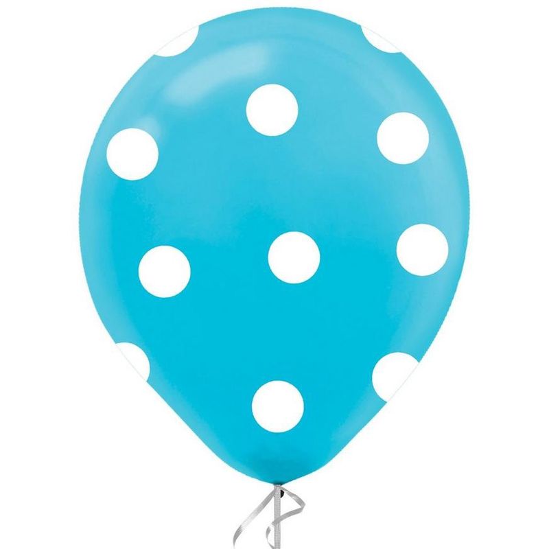 11&quot; Caribbean Blue Polka Dots latex