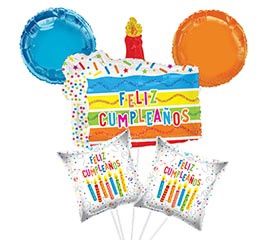 5PC Feliz Cumpleanos Slice of Cake