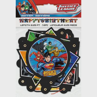 Justice League Happy Birthday Banner