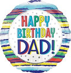 17&quot; HBD Dad Painted Stripes