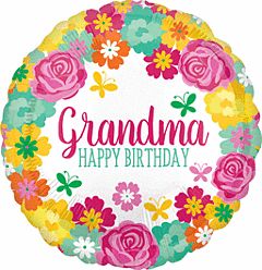 17&quot; HBD Grandma Floral