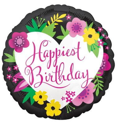 17" Happiest Birthday Floral