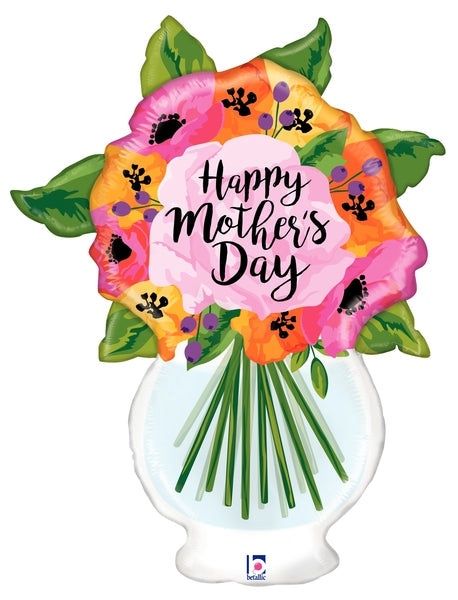 37&quot; Clear Shape Mother&#39;s Day Vase