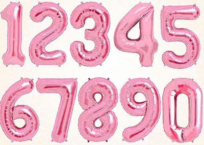 34&quot; Pink Number Balloons (532-1-9)