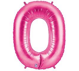 40&quot; Pink Number Balloons (533-1-9), Number: 0 (533)