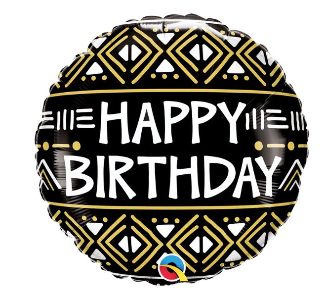 18” Bday Mud Cloth Print (1214)