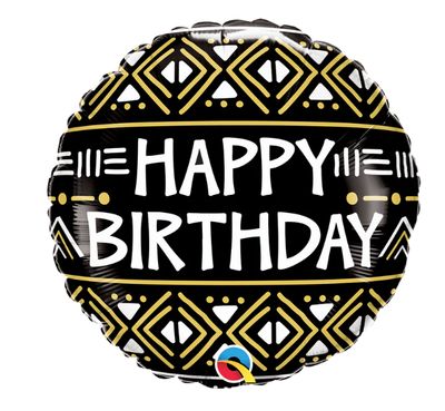 18” Bday Mud Cloth Print (1214)