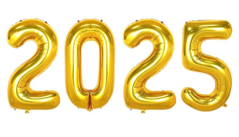 &quot;2025&quot; 34&quot; Foil Number Bouquet