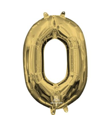 16&quot; Gold Air-filled Small Numbers