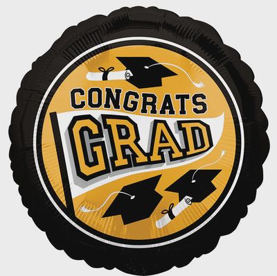 18&quot; School Colors Be True to Your School Grad - Gold Foil Balloon
