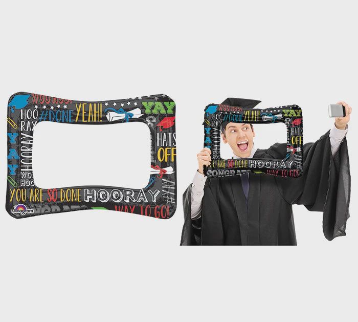 21&quot; Airfill Only #Grad Selfie Frame Balloon Packaged