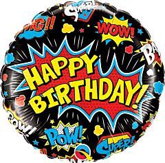 18&quot; Birthday Superhero Black (1220)