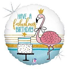 18&quot; Fab Flamingo Bday Holographic (1226)