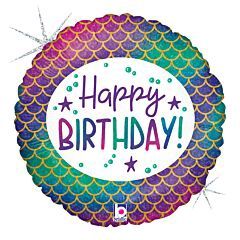 18&quot; Glitter Mermaid Bday Holographic (1228)