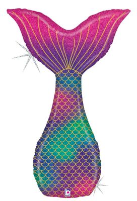 46&quot; Glitter Mermaid Tail Holographic