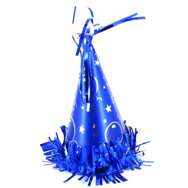 Cone Party Hat Balloon Weights, Color: Blue