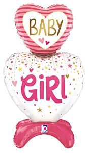 28&quot; Standups Baby Girl Hearts