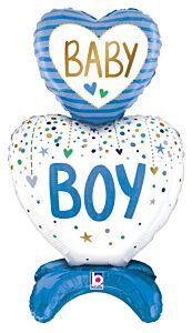 28&quot; Standups Baby Boy Hearts