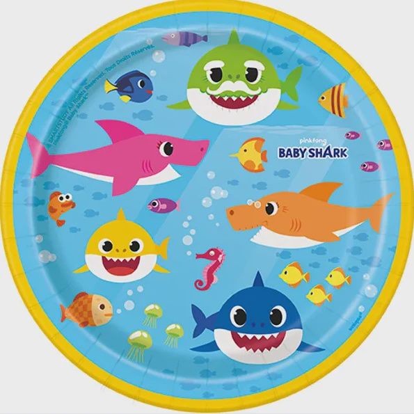 Character Birthday 6 3/4&quot; paper plates, Name: Baby Shark