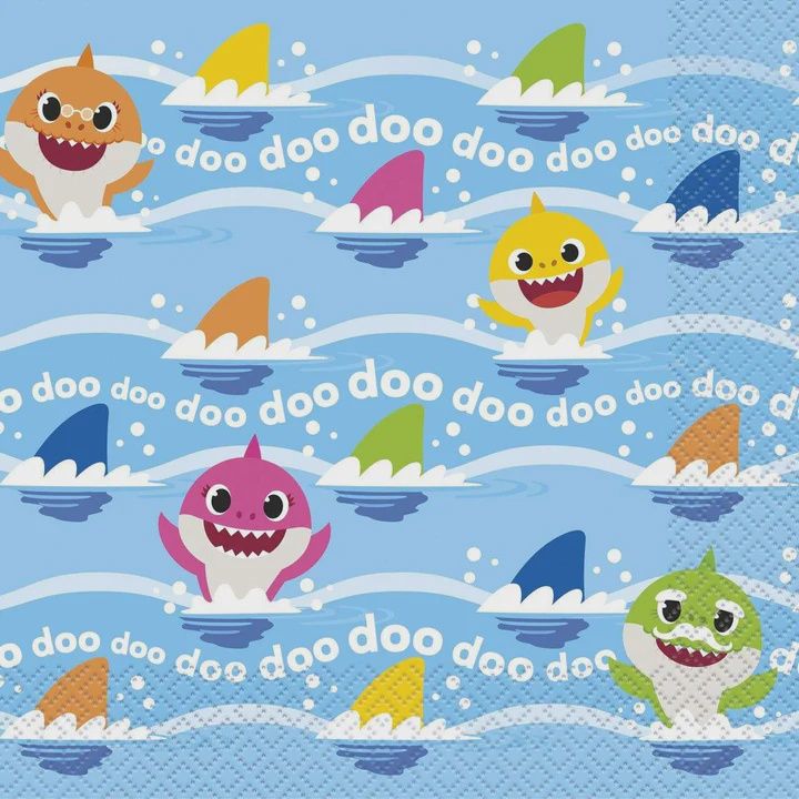 Character Birthday Lunch Napkins, Name: Baby Shark