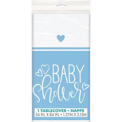 Baby Tablecloth, Color: Blue Heart Baby Shower