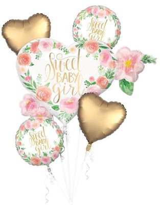 5pc Floral Baby Girl Bouquet