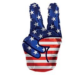 28&quot; USA Flag Peace Hand Sign