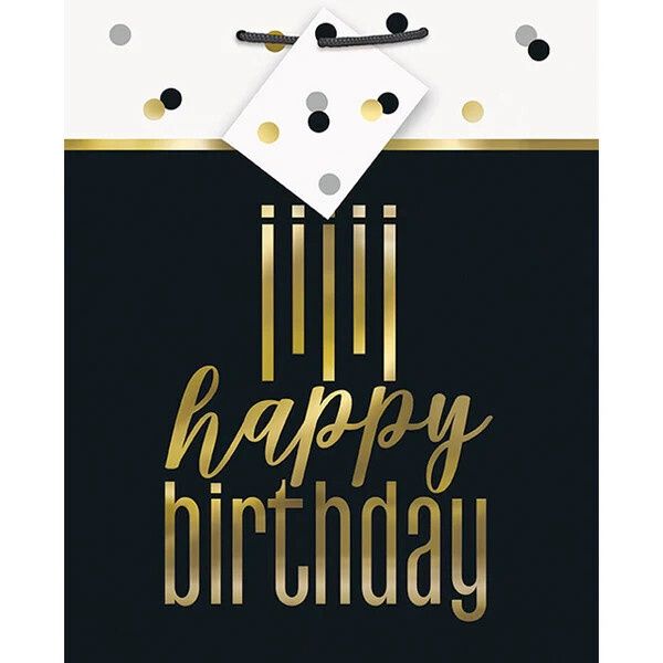 Metallic Happy Birthday Small Gift Bag