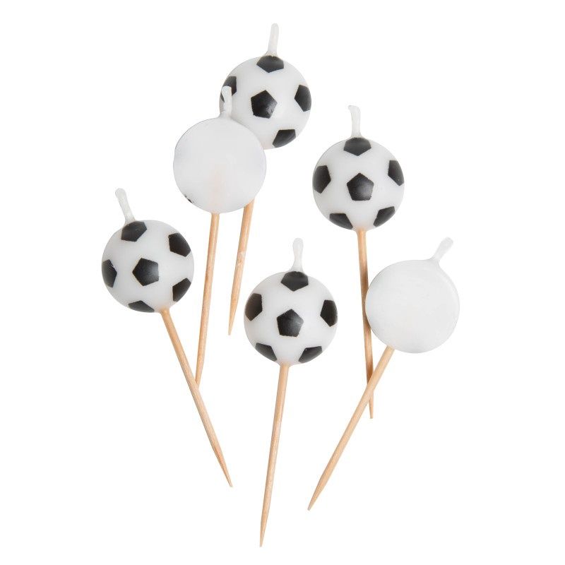 6ct Soccer Pick Birthday Candles