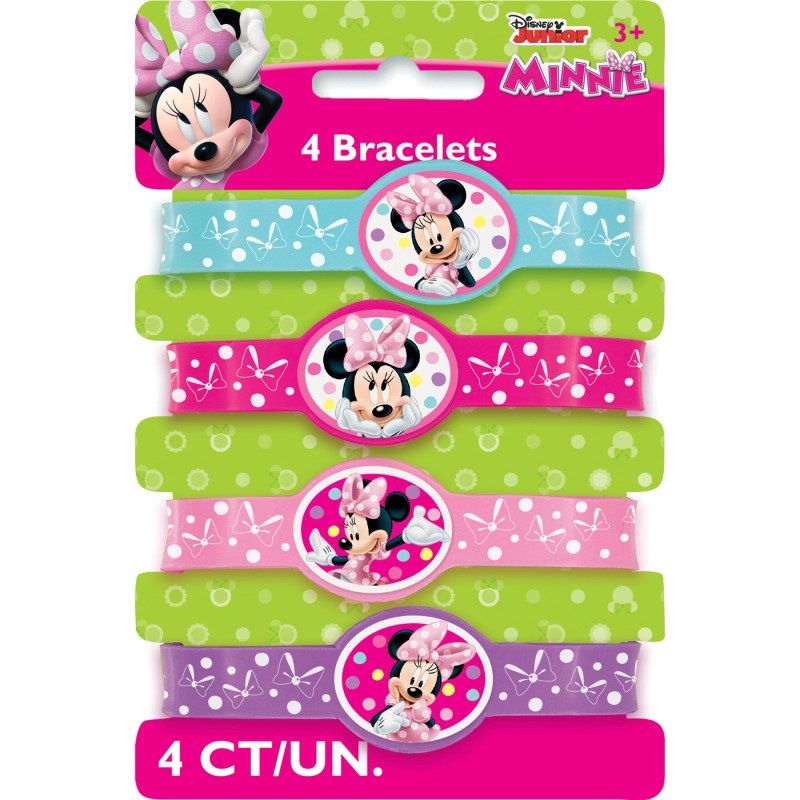 Minnie Mouse Party Supplies, Party Supply Item: 4ct Miinie Bracelets