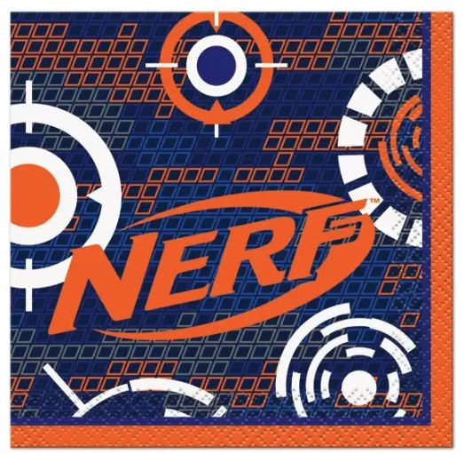 Nerf Party Supplies, Party Supply Item: 16ct Beverage Napkins