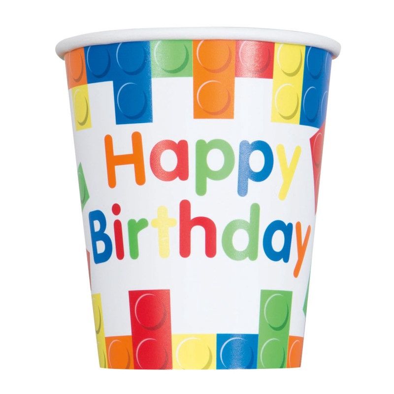 Building Blocks Party Supplies, Party Supply Item: 8ct 9oz Cups