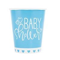 Blue Hearts Baby Shower Party Supplies, Party Supply Item: 8ct 9oz Cups