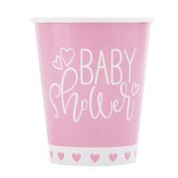 Pink Hearts Baby Party Supplies, Party Supply Item: 8ct 9oz Cups